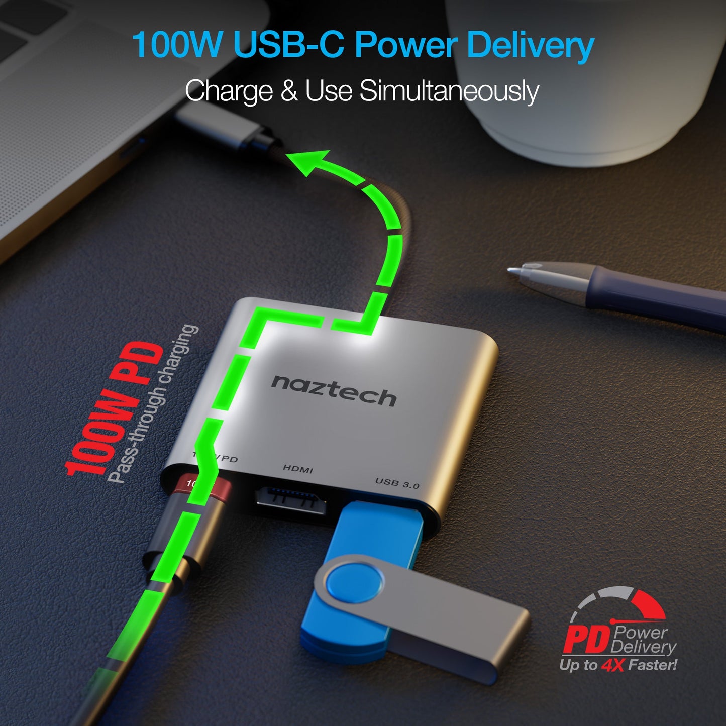 Naztech MaxDrive 3100W Portable USB-C Hub