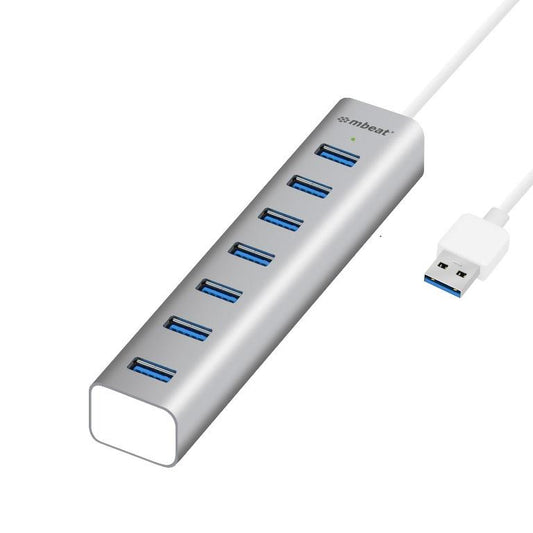 MBEAT 7-Port USB 3.0 Powered Hub - USB 2.0/1.1/Aluminium Slim Design