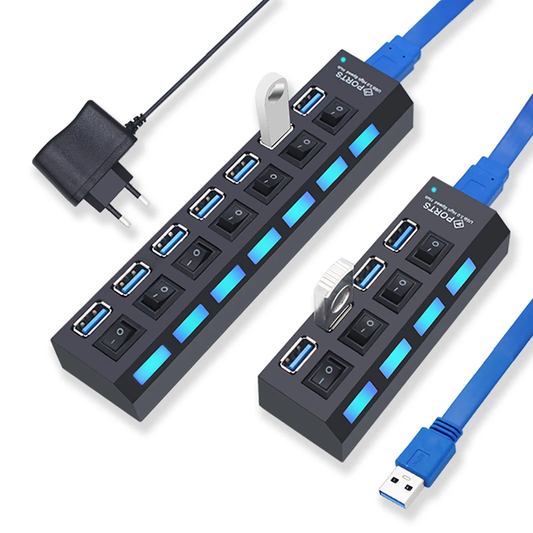 USB 3.0 Multiport Hub 4/7 Port Expander for Laptop and PC