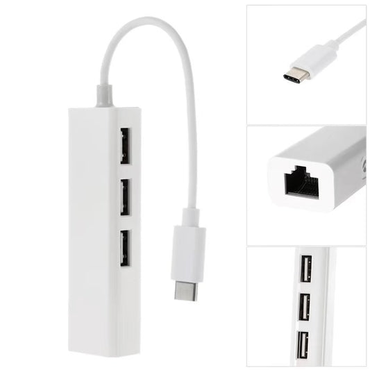 USB Hub with Ethernet Network LAN Adapter
